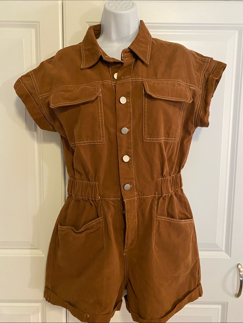 Women's Rust Short Sleeve Romper
